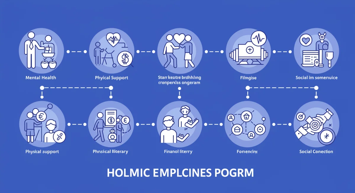 Infographic on holistic employee wellness components