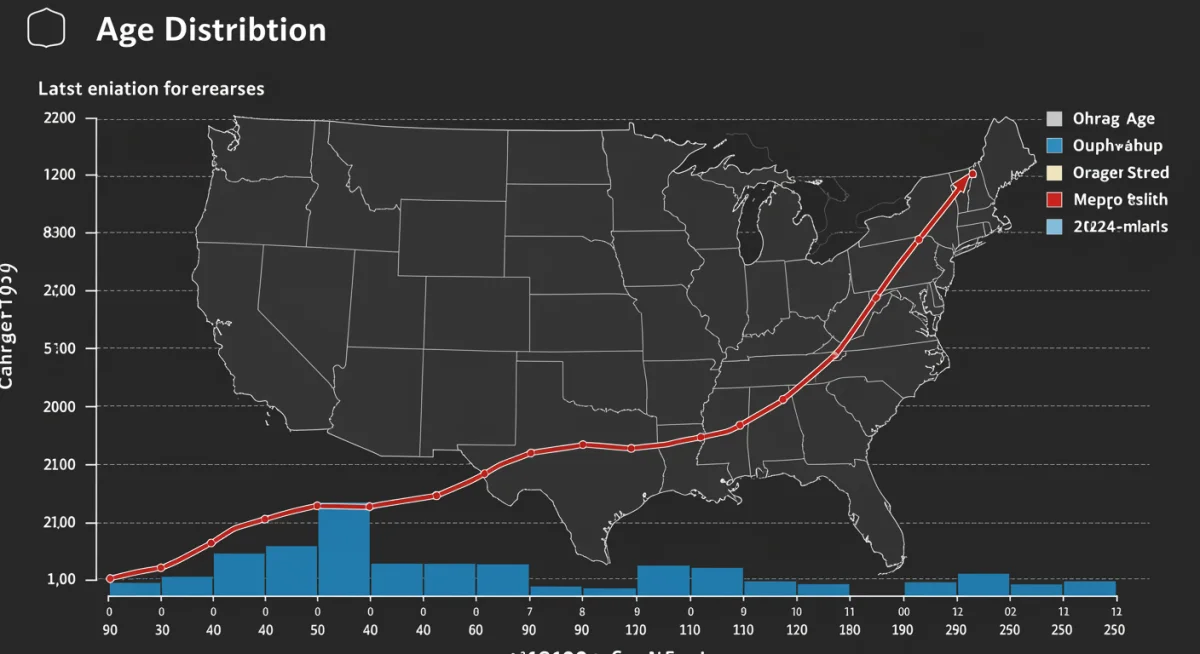 Graph showing shifts in US age demographics based on recent census data