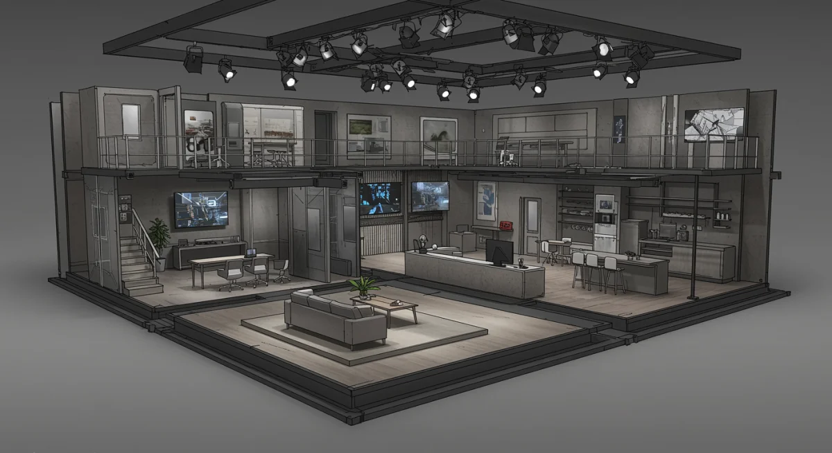 Modular reconfigurable set design for television drama production