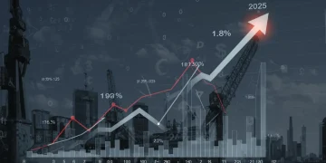 Graph illustrating projected US GDP growth of 1.8% for 2025, with economic indicators.