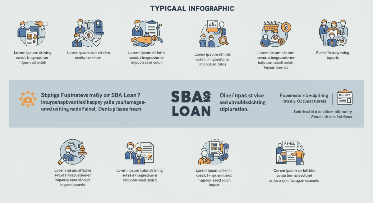 Infographic detailing the SBA loan application process steps