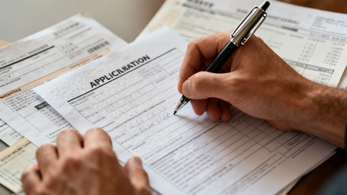 Person completing LIHEAP application form