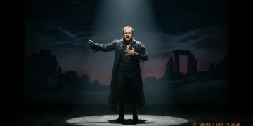 Actor on stage delivering an intense dramatic performance, symbolizing top acting in early 2026.