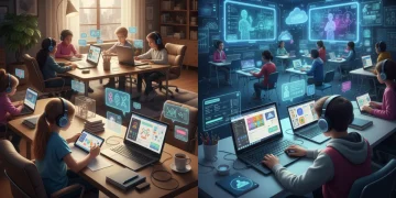K-12 students learning online with diverse platforms in 2026