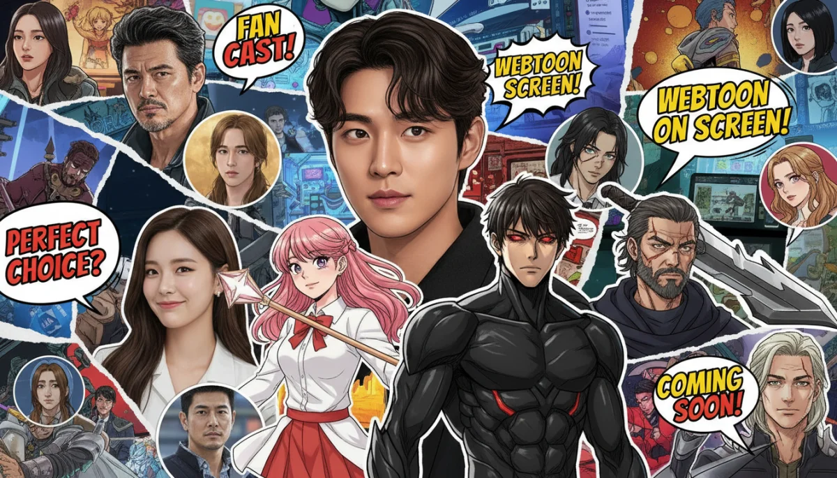 Collage of actors and webtoon characters, hinting at dream casting for upcoming drama adaptations.
