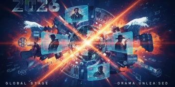 Dynamic visual representing the competitive 2026 drama production landscape