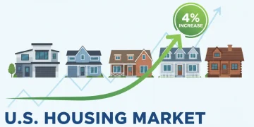 Graphic showing a 4% increase in median home prices nationally for the 2026 housing market.