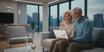 Couple reviewing 2026 retirement savings plan on tablet