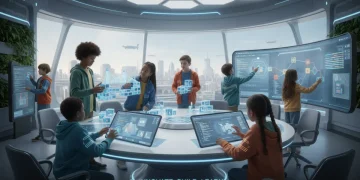 Children collaboratively learning future skills for the 2026 job market